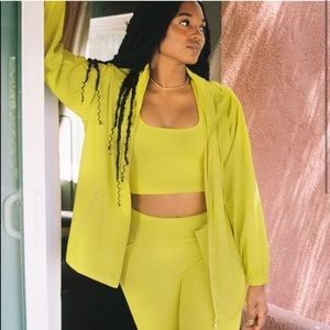 Girlfriend Collective chartreuse leggings +pockets